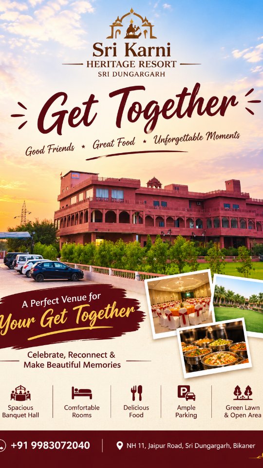 Sunset view and get-together showcase at Sri Karni Heritage Resort